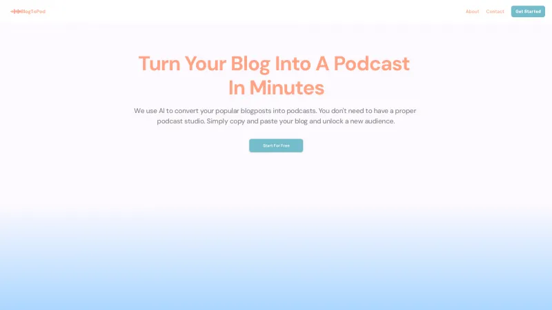 Homepage of blogtopod