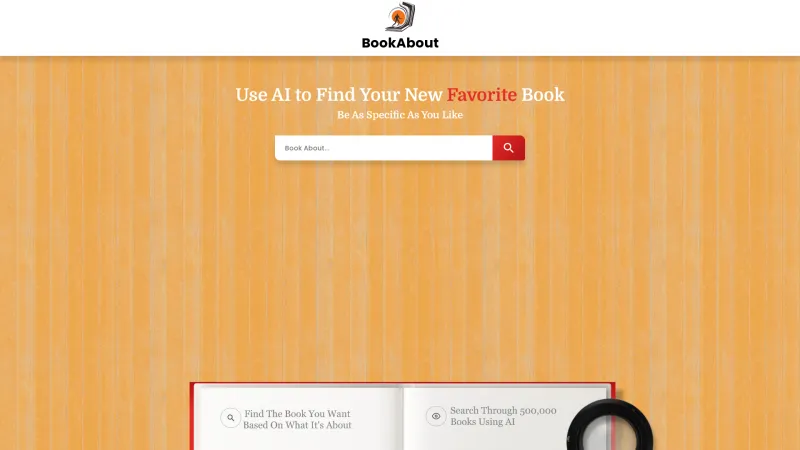 Homepage of bookabout