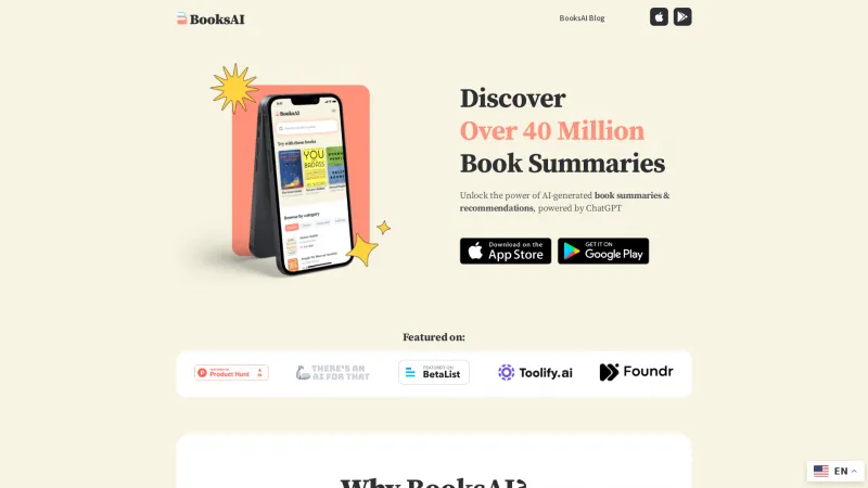 Homepage of booksai