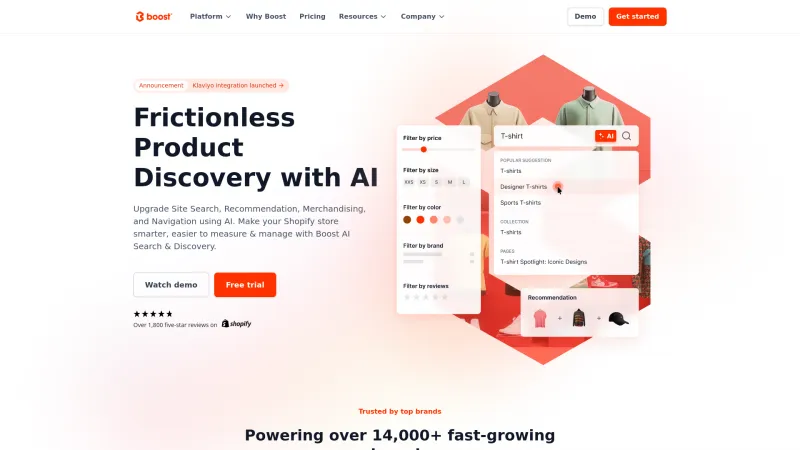 Homepage of boostcommerce