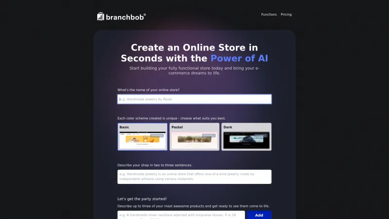 Homepage of branchbob