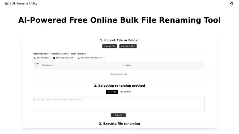 Homepage of bulk-rename-utility