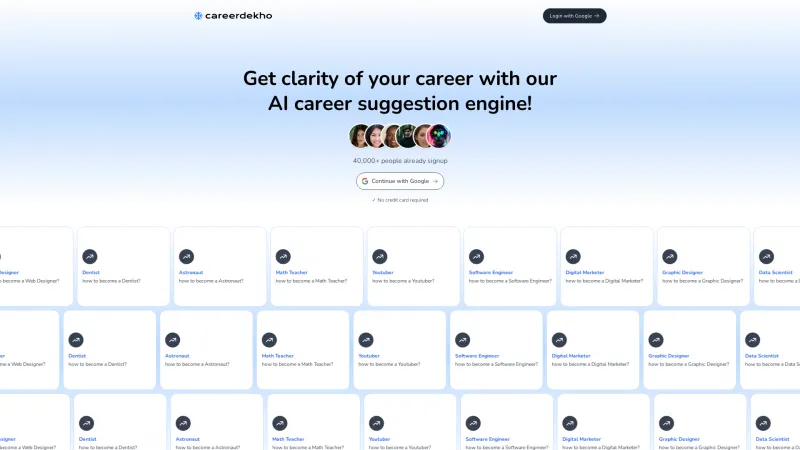 Homepage of careerdekho