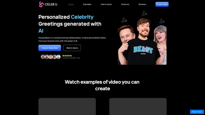 Homepage of celebu