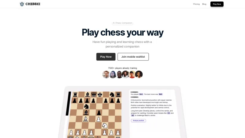 Homepage of chesski