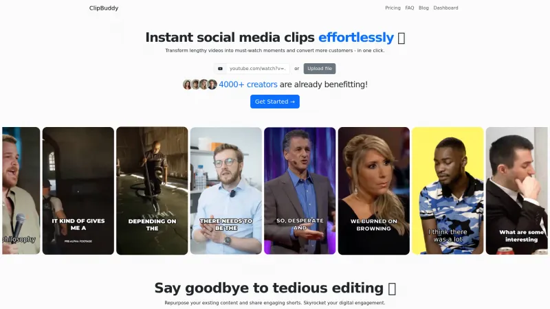 Homepage of clipbuddy