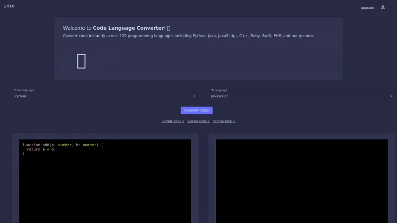 Homepage of codeconverter