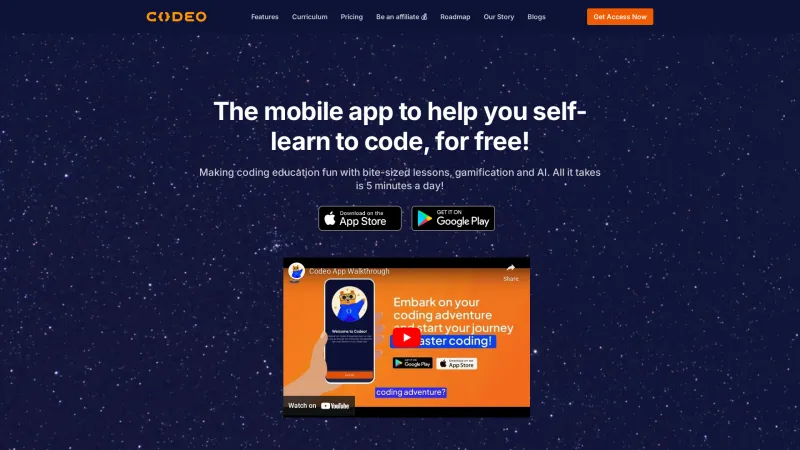 Homepage of codeo