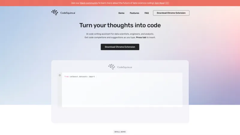 Homepage of codesquire