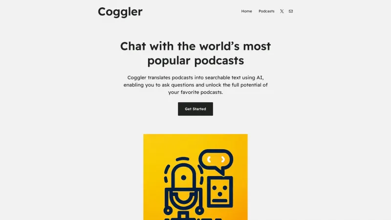 Homepage of coggler