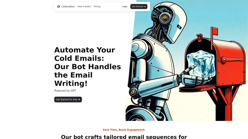 Homepage of coldmailbot