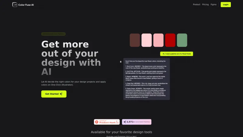 Homepage of colorfuseai