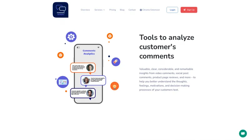 Homepage of commentsanalytics