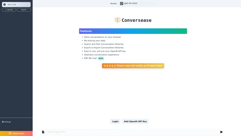 Homepage of conversease