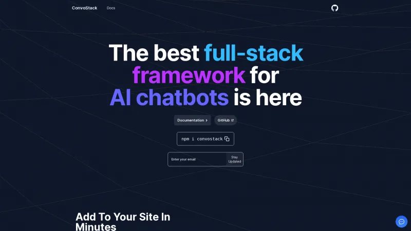 Homepage of convostack