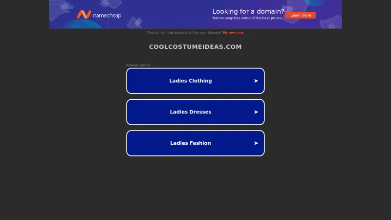 Homepage of coolcostumeideas