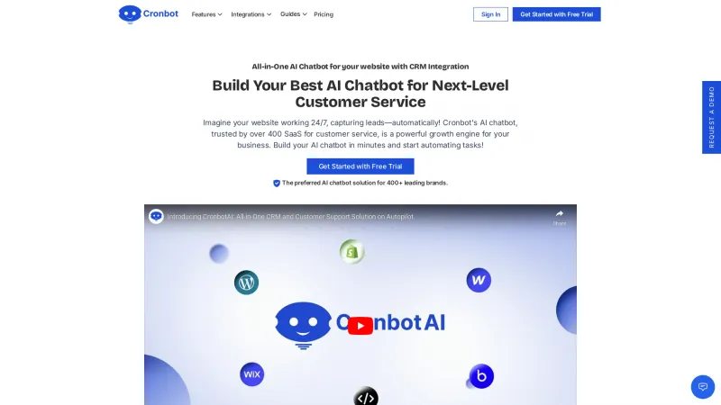 Homepage of cronbot