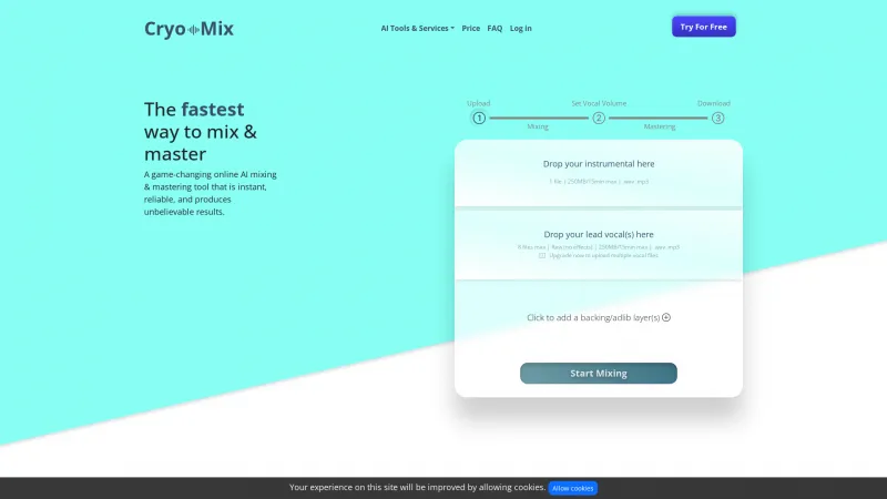 Homepage of cryo-mix