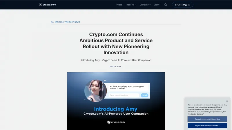 Homepage of crypto