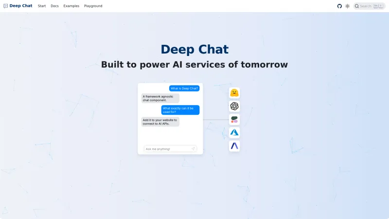 Homepage of deepchat