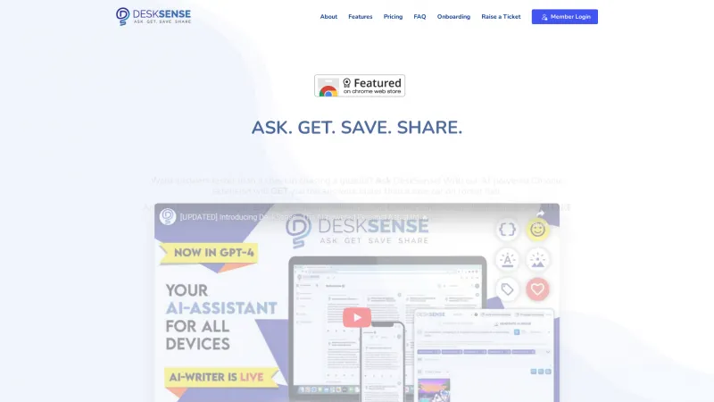 Homepage of desksense