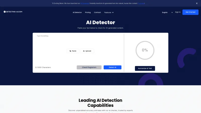 Homepage of detecting-ai