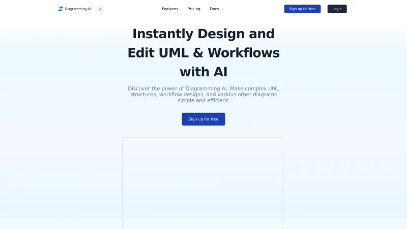 Homepage of diagrammingai