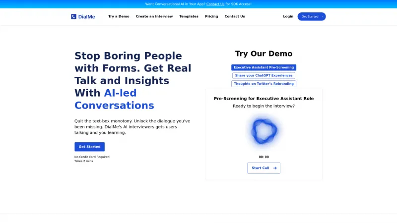 Homepage of dialme