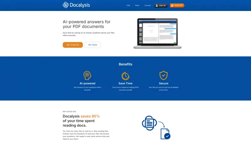 Homepage of docalysis