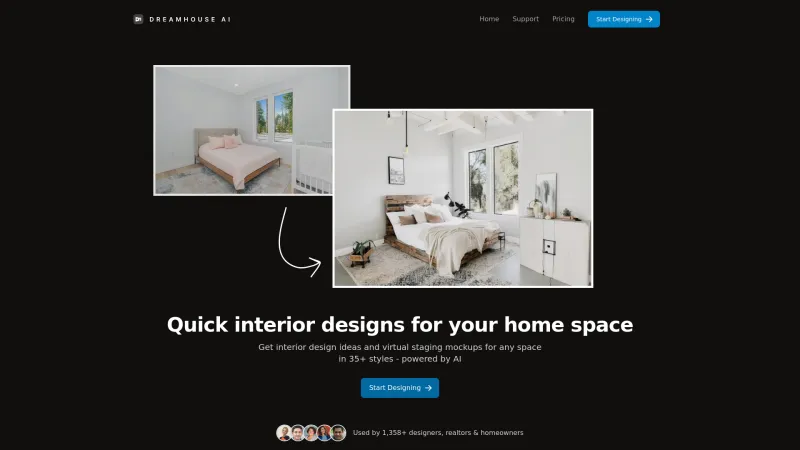 Homepage of dreamhouseai