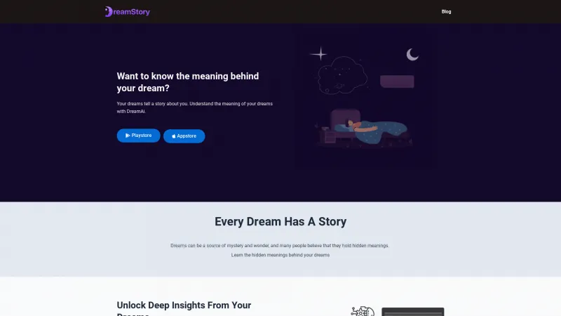 Homepage of dreamstory