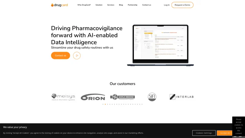 Homepage of drug-card