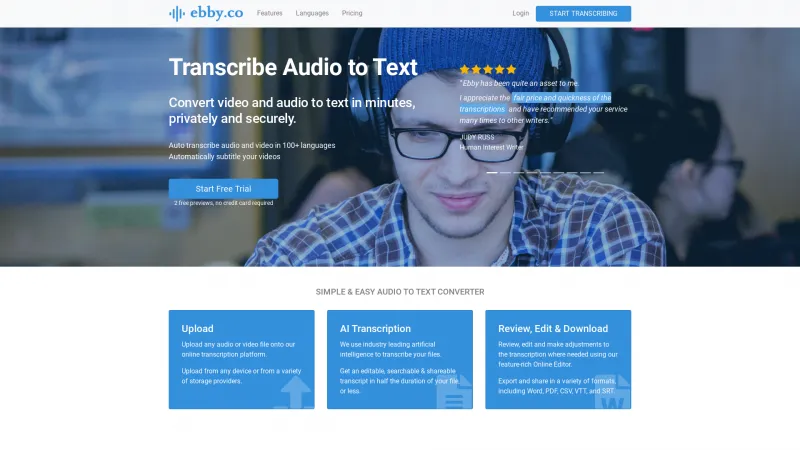 Homepage of ebby