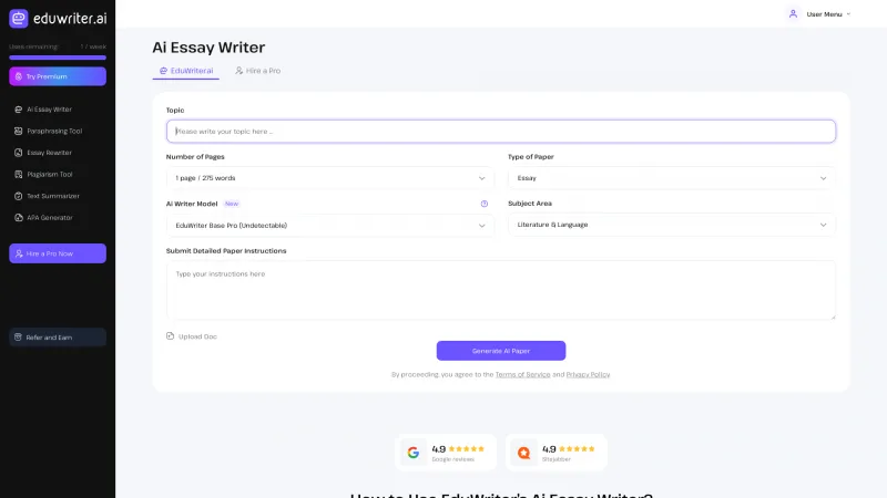 Homepage of eduwriter