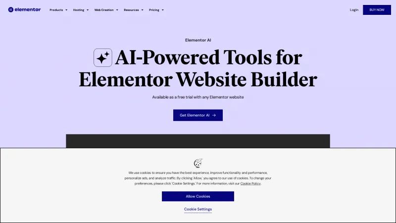 Homepage of elementor