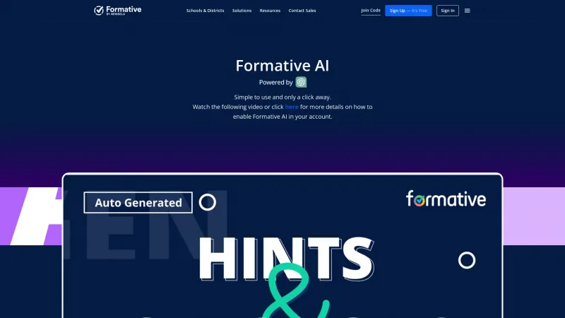 Homepage of formative