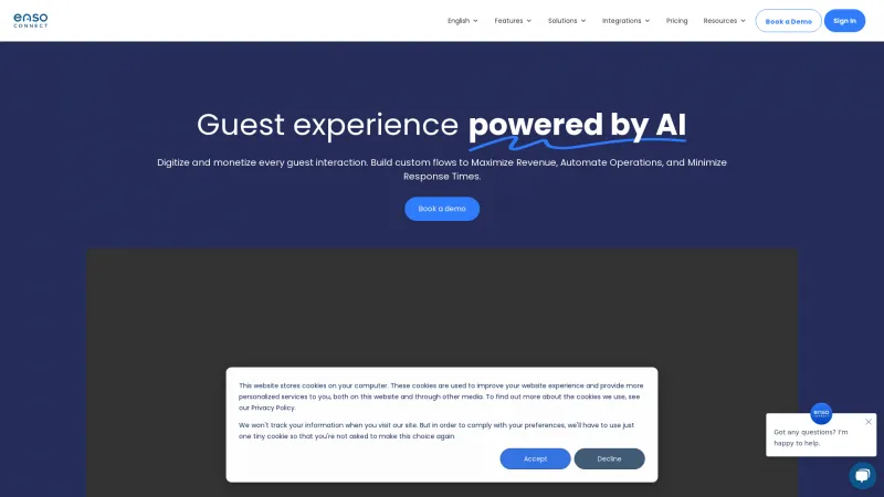 Homepage of ensoconnect