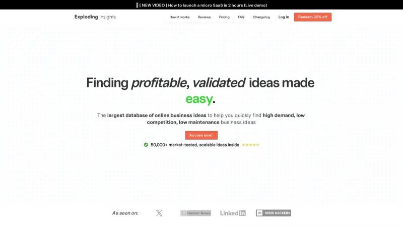 Homepage of explodinginsights