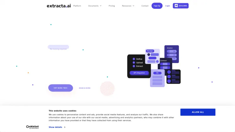 Homepage of extracta