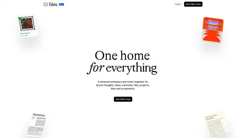 Homepage of fabric