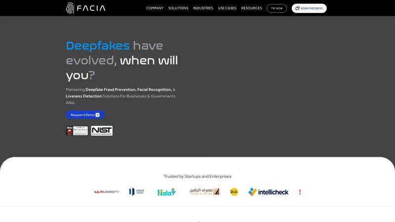 Homepage of facia