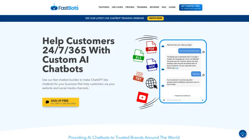 Homepage of fastbots