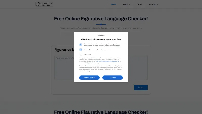 Homepage of figurativechecker