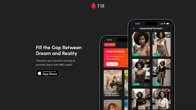 Homepage of fillapp