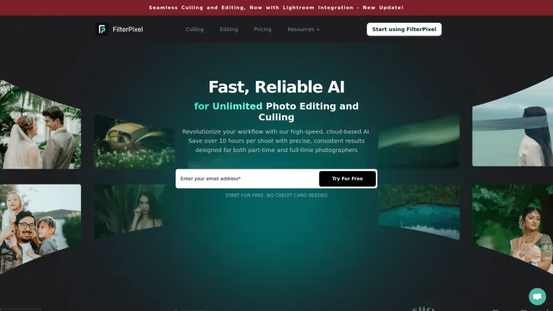 Homepage of filterpixel