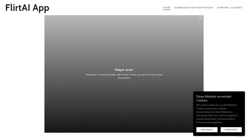 Homepage of flirtai