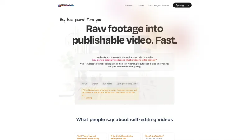 Homepage of flowtapes