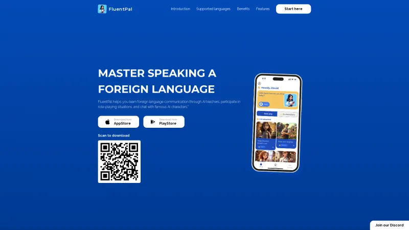 Homepage of fluentpal