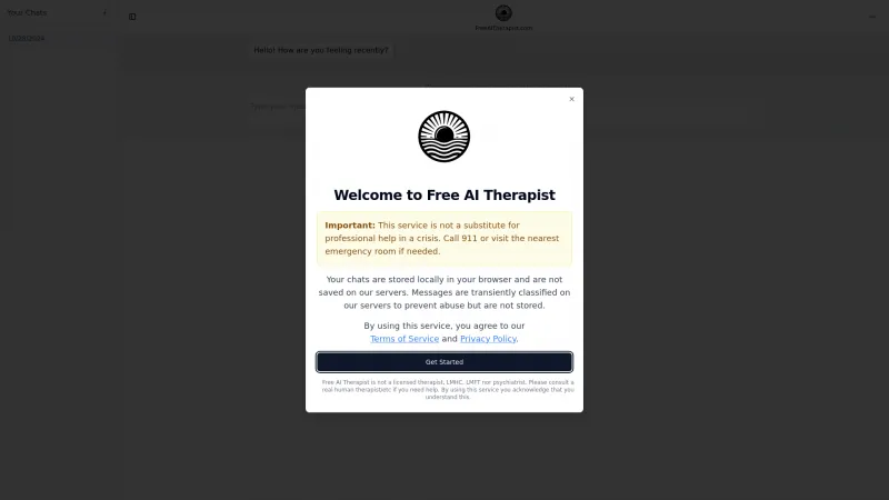 Homepage of freeaitherapist