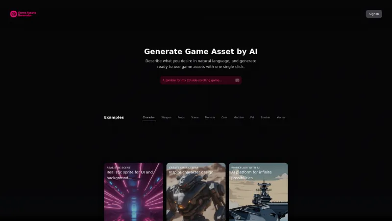 Homepage of game-generator